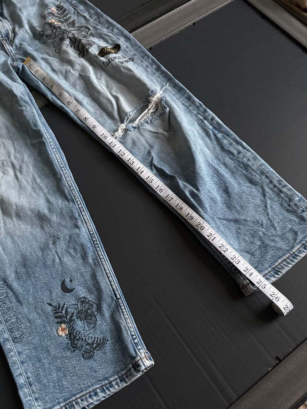 Arizona Jean Co. Highest-Rise Vintage Straight Jeans with Graphic Patches and Em - Picture 3 of 6